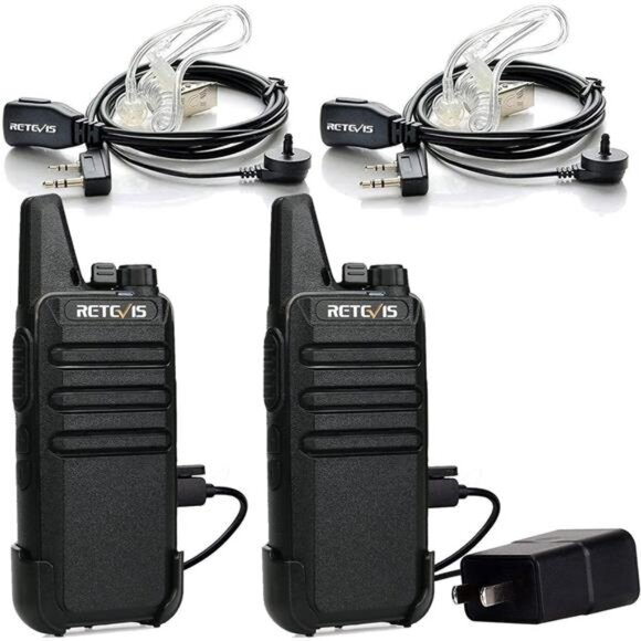 Walkie Talkies, Mini 2 Way Radio Rechargeable, VOX Handsfree, Portable, Two-Way - Picture 1 of 7